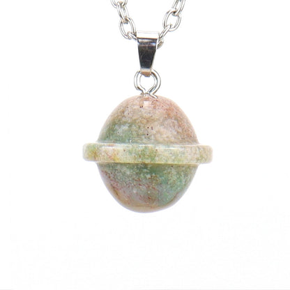 Crystal Saturn Planet Pendant Necklaces GEMROCKY-Jewelry-Flower Stone-