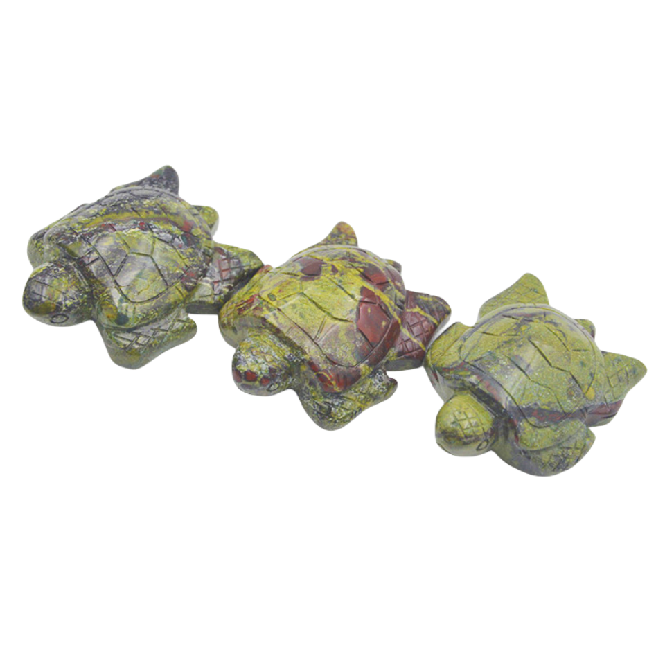 Crystal Sea Turtle 5.5cm Carvings GEMROCKY-Carvings-Dragon Blood Stone-