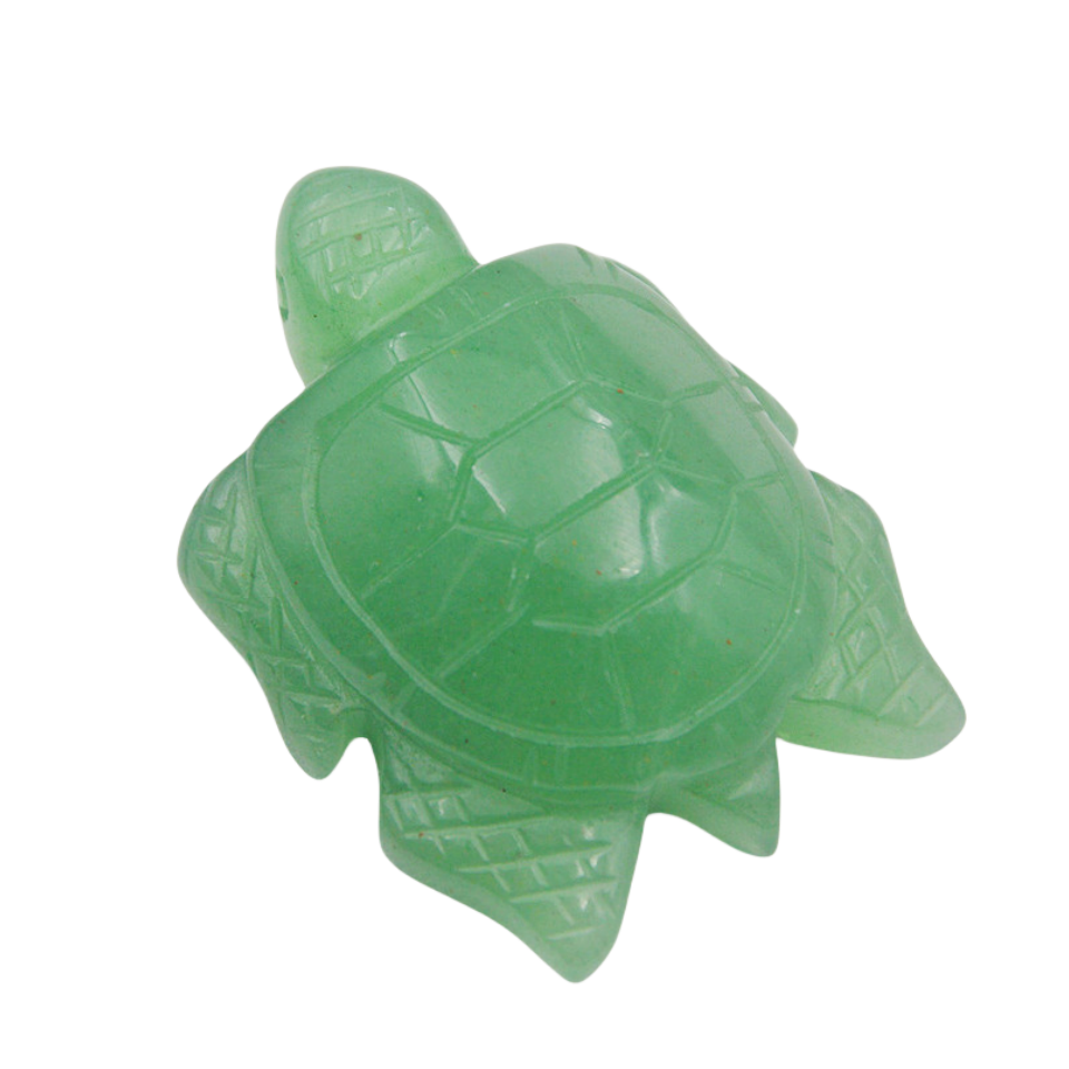 Crystal Sea Turtle 5.5cm Carvings GEMROCKY-Carvings-Green Aventurine-
