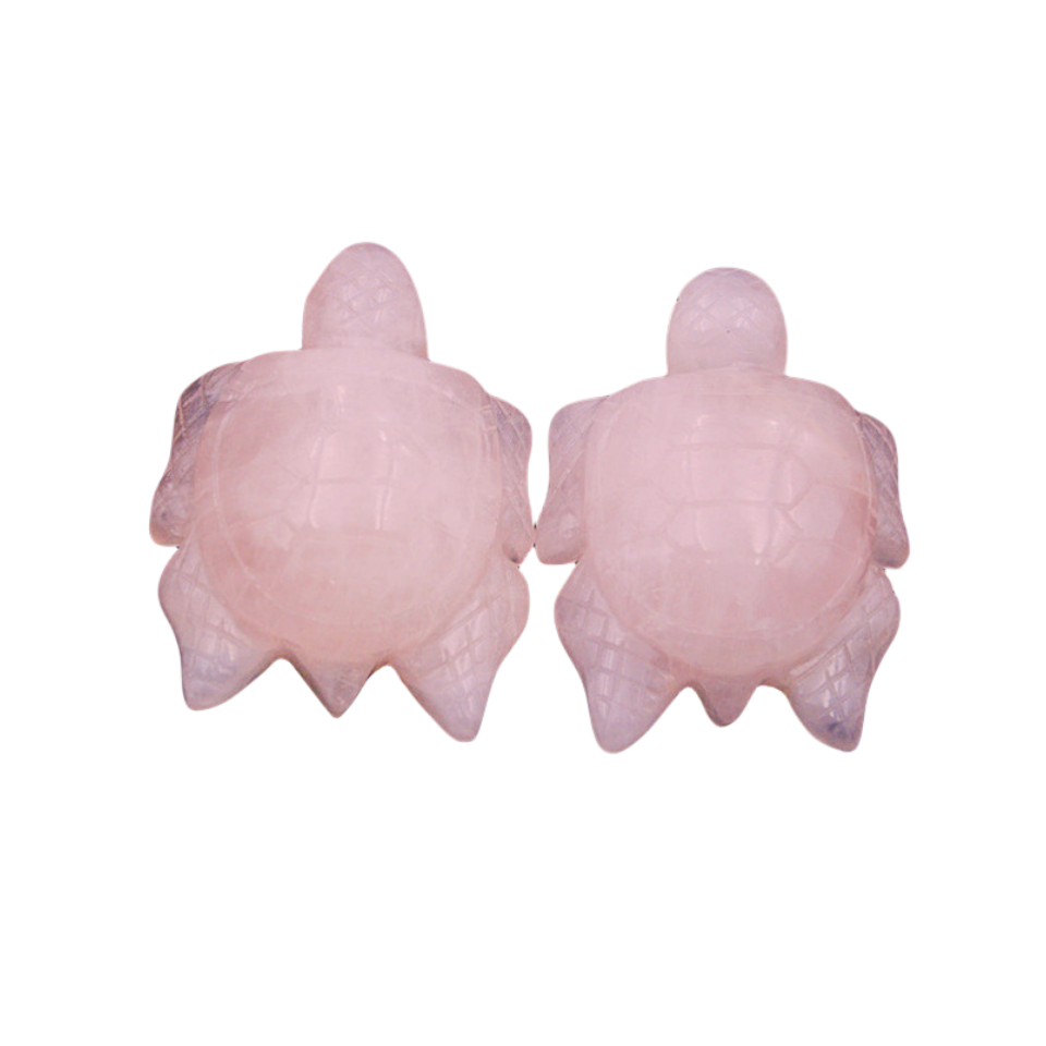Crystal Sea Turtle 5.5cm Carvings GEMROCKY-Carvings-Rose Quartz-