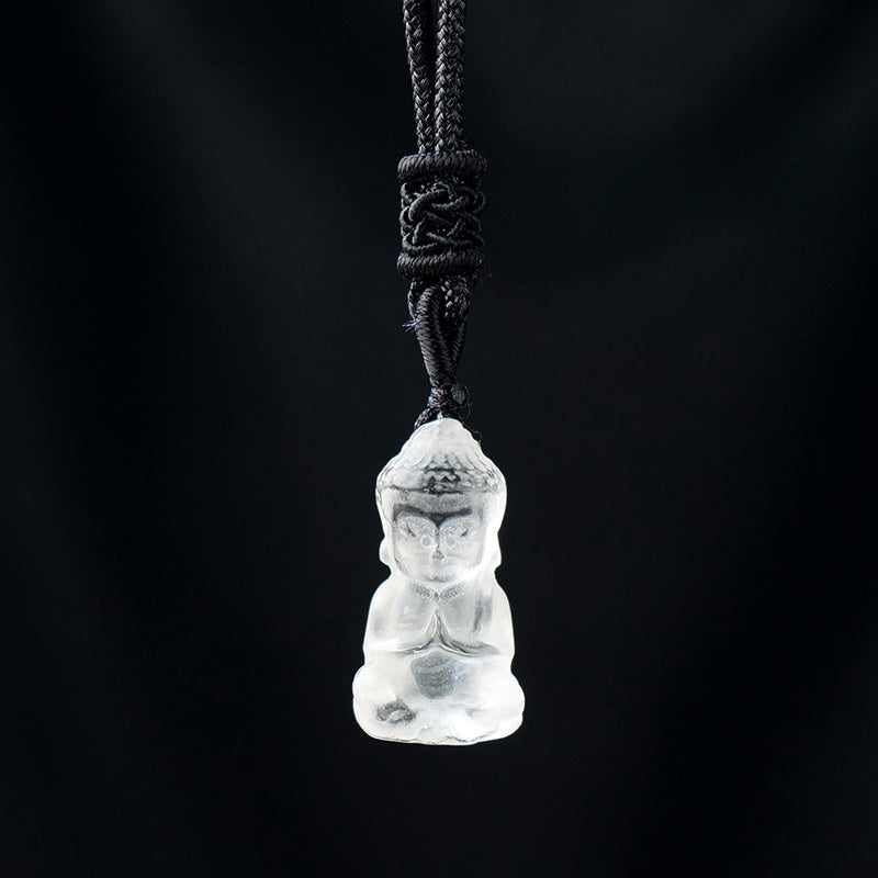 Crystal Small Budda 26mm Carvings GEMROCKY-Carvings-Clear Quartz Pendant-