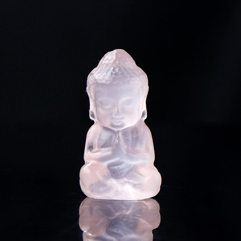 Crystal Small Budda 26mm Carvings GEMROCKY-Carvings-Rose Quartz-