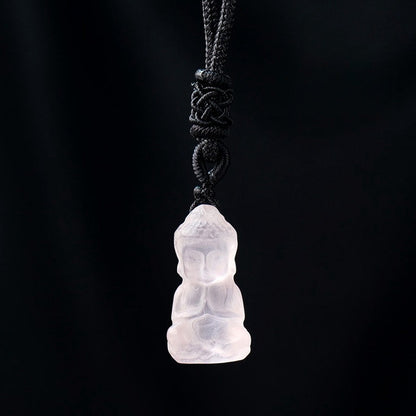 Crystal Small Budda 26mm Carvings GEMROCKY-Carvings-Rose Quartz Pendant-