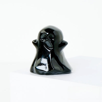 Crystal Small Ghost 3cm Carvings GEMROCKY-Carvings-Black Obsidian-