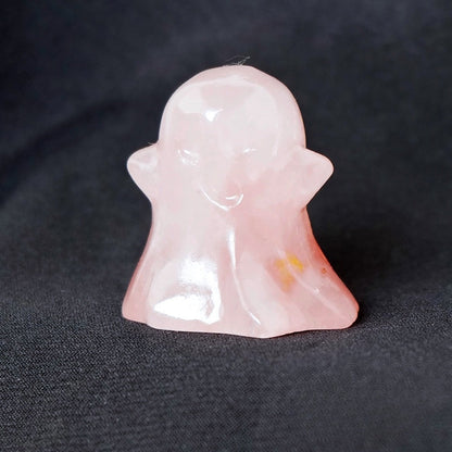 Crystal Small Ghost 3cm Carvings GEMROCKY-Carvings-Rose Quartz-