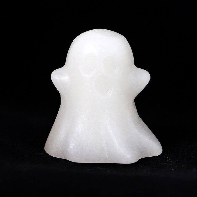 Crystal Small Ghost 3cm Carvings GEMROCKY-Carvings-White Jade-