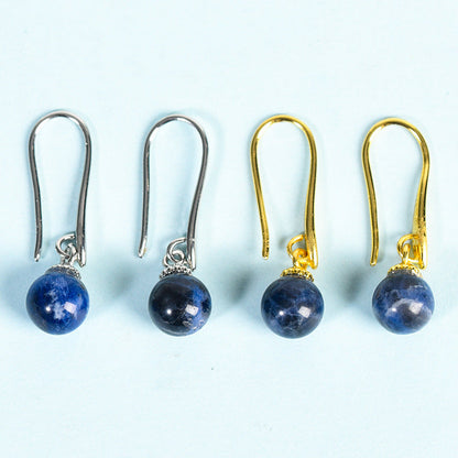 Crystal Sphere Eardrop Earrings GEMROCKY-Jewelry-Sodalite-Silver Color-