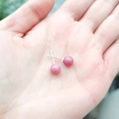 Crystal Sphere Earrings GEMROCKY-Jewelry-Rhodonite-