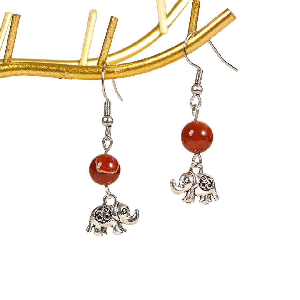 Crystal Sphere Elephant Eardrop Earrings GEMROCKY-Jewelry-