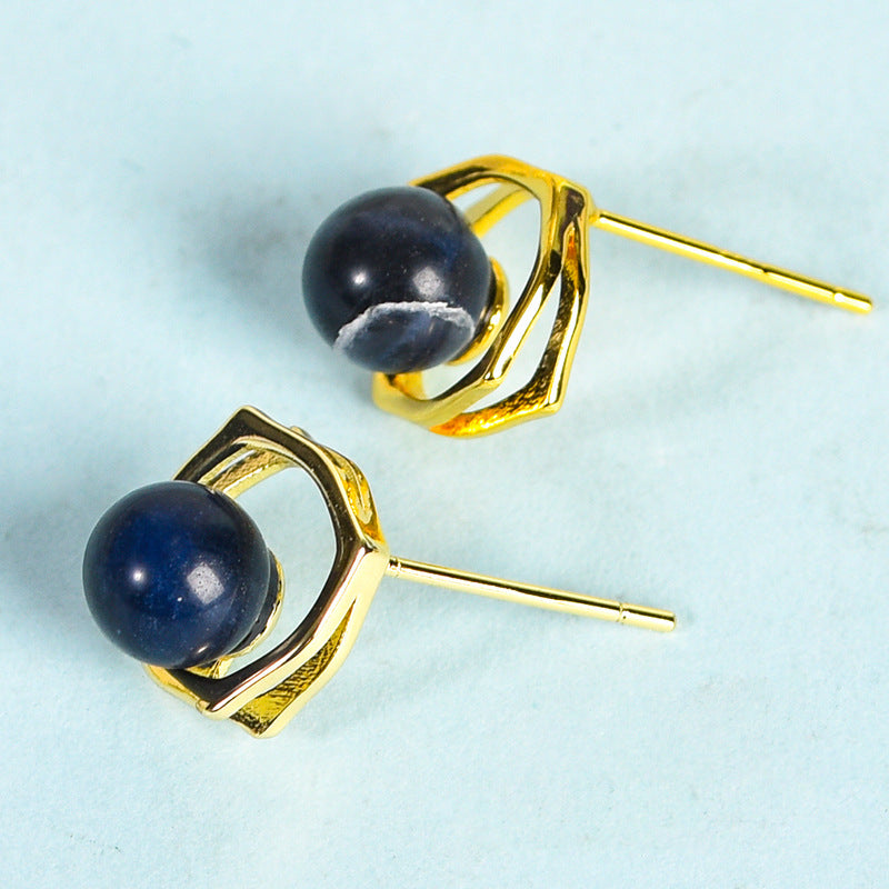 Crystal Sphere Hold Vintage Earrings GEMROCKY-Jewelry-Sodalite-