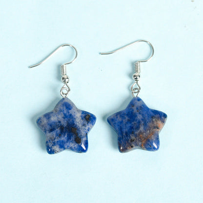 Crystal Star Eardrop Earrings GEMROCKY-Jewelry-Sodalite-