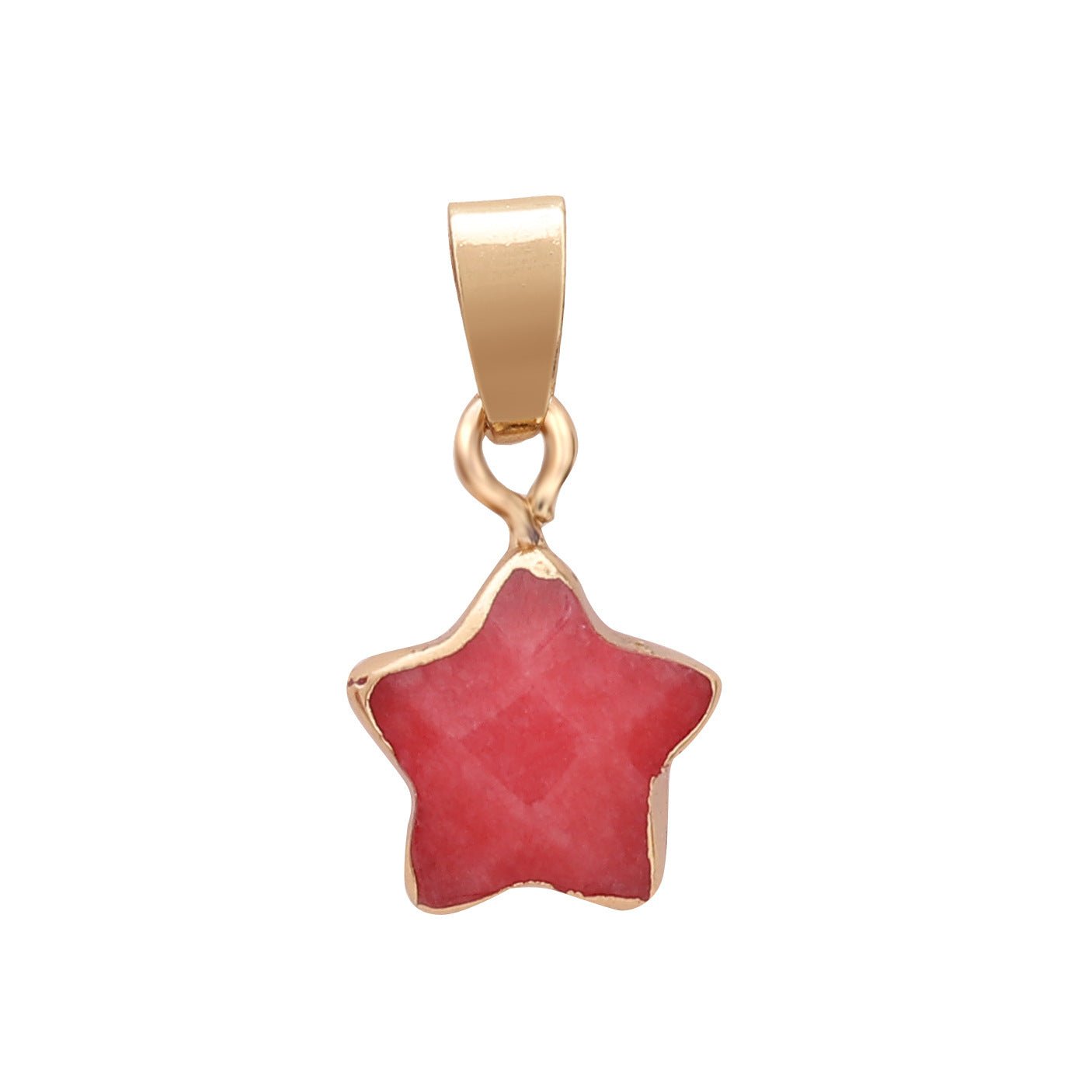 Crystal Star Pentagram Pendant Necklaces GEMROCKY-Jewelry-Red Jade-