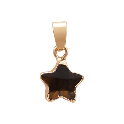 Crystal Star Pentagram Pendant Necklaces GEMROCKY-Jewelry-Tiger Eye-