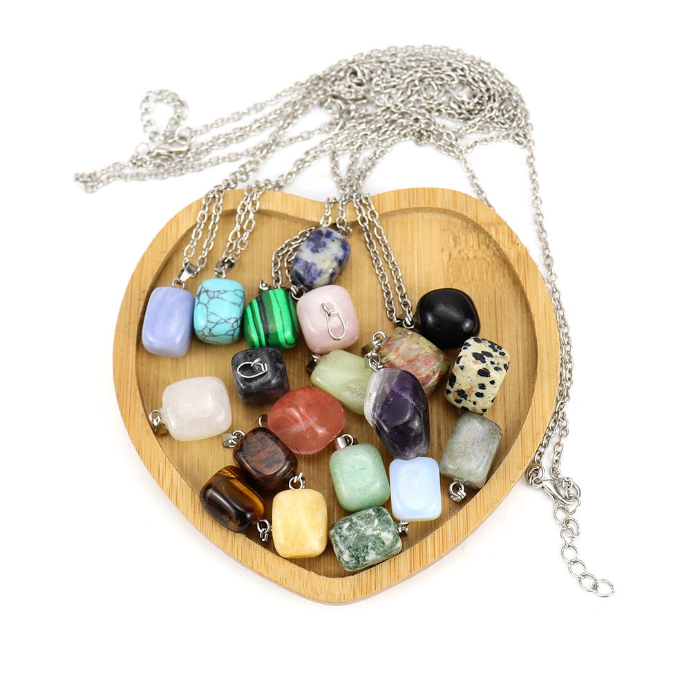 Crystal Tumbled Stones Pendant Necklaces GEMROCKY-Jewelry-