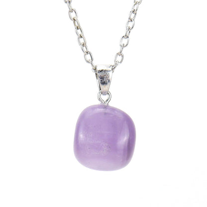 Crystal Tumbled Stones Pendant Necklaces GEMROCKY-Jewelry-Amethyst-