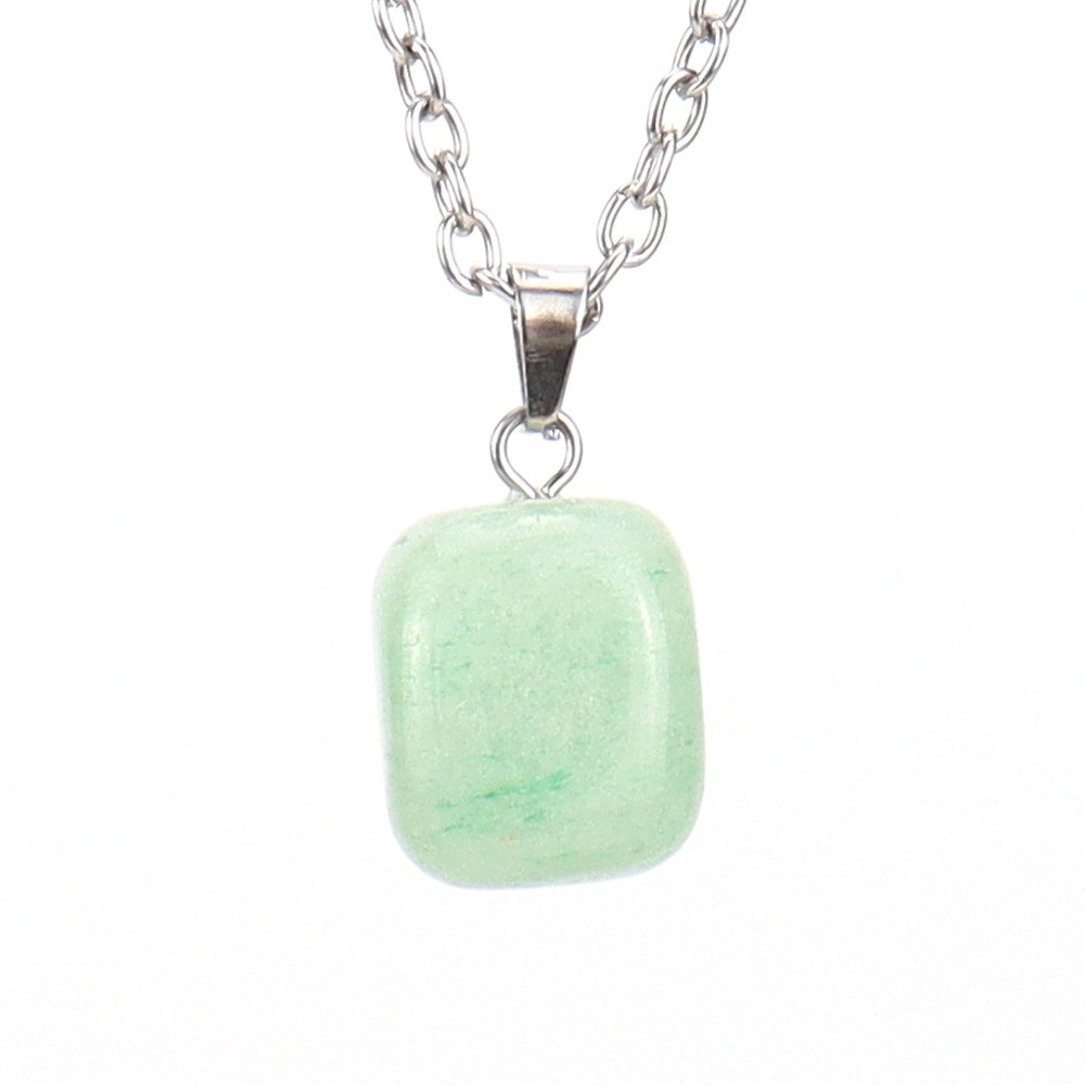 Crystal Tumbled Stones Pendant Necklaces GEMROCKY-Jewelry-Green Aventurine-