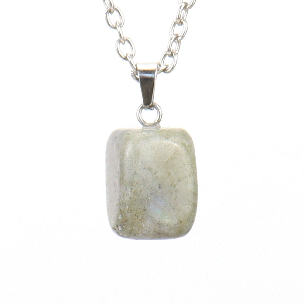 Crystal Tumbled Stones Pendant Necklaces GEMROCKY-Jewelry-Labradorite-