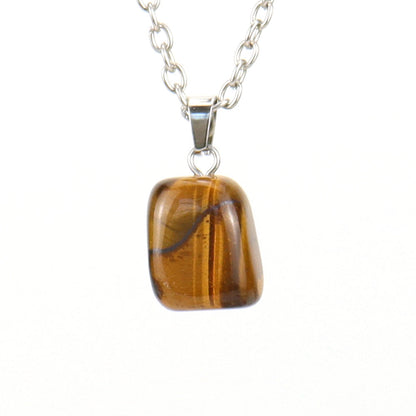 Crystal Tumbled Stones Pendant Necklaces GEMROCKY-Jewelry-Tiger Eye Stone-