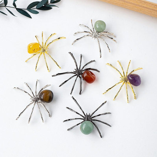 Crystal Tumbles Halloween Mini Spider Festival Decor Ornaments GEMROCKY (2)