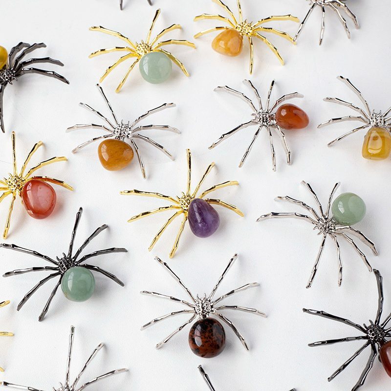 Crystal Tumbles Halloween Mini Spider Festival Decor Ornaments GEMROCKY (3)