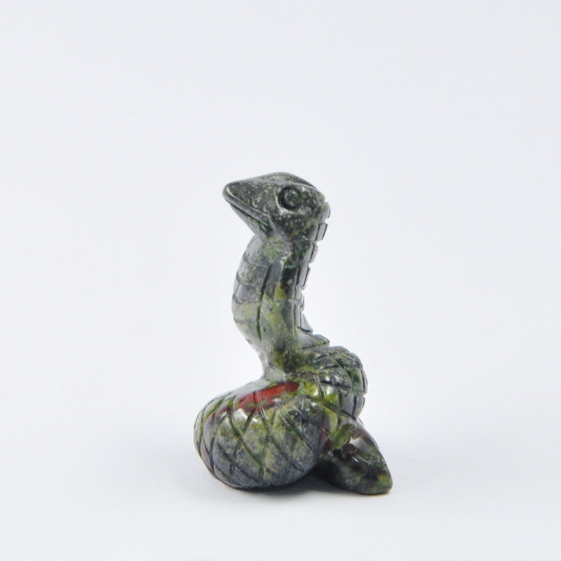 Crytal Cobra Snake 1.5 Inch Carvings GEMROCKY-Carvings-Dragon Blood Stone-