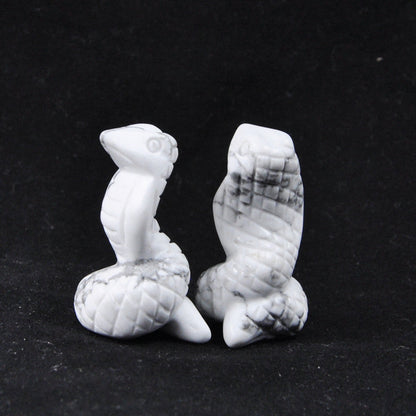 Crytal Cobra Snake 1.5 Inch Carvings GEMROCKY-Carvings-Howlite-