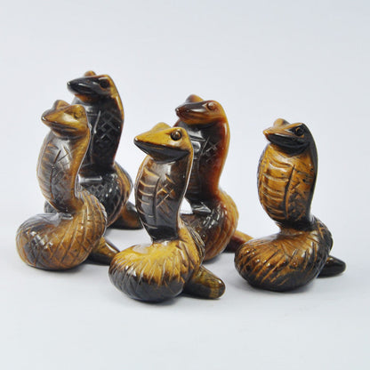 Crytal Cobra Snake 1.5 Inch Carvings GEMROCKY-Carvings-Tiger Eye Stone-