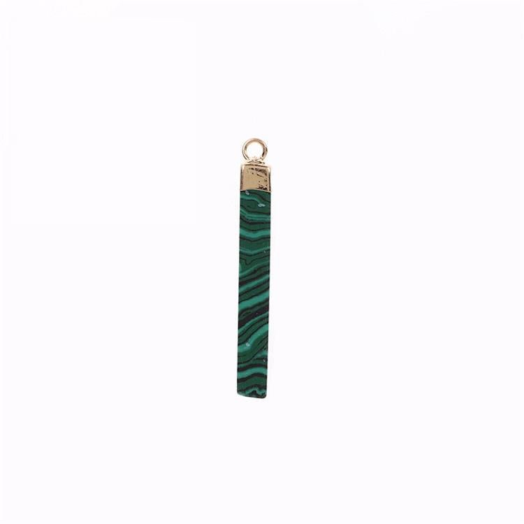 Cuboid Long Pendulum Pendants GEMROCKY-Jewelry-Malachite-