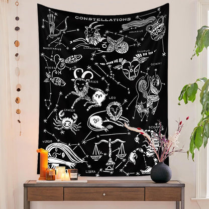 Decor Background Cloth Bohemian Style Tarot Tapestry GEMROCKY-Decoration-73*95cm (brushed hair)-CONSTELLATIONS-