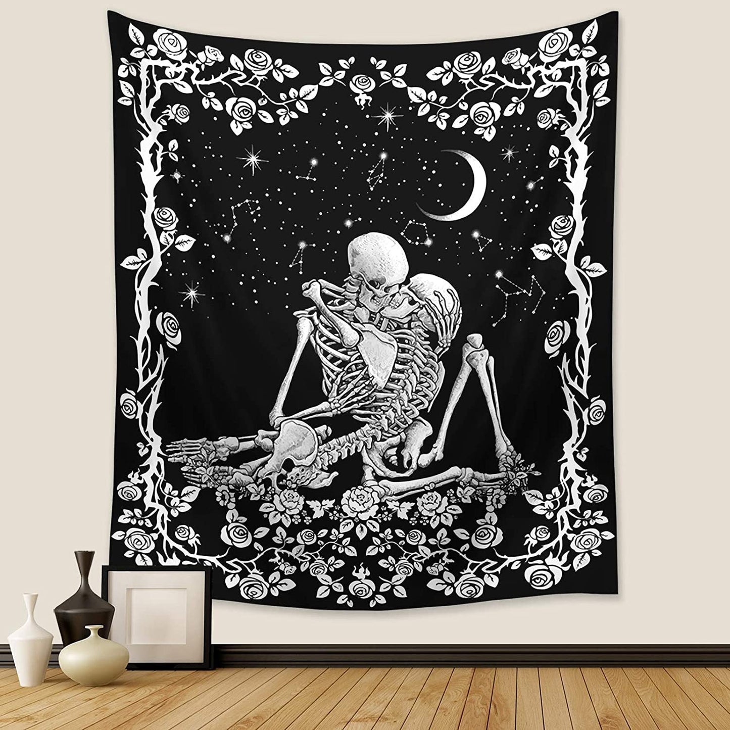 Decor Background Cloth Bohemian Style Tarot Tapestry GEMROCKY-Decoration-73*95cm (brushed hair)-KISSING SKELETON-