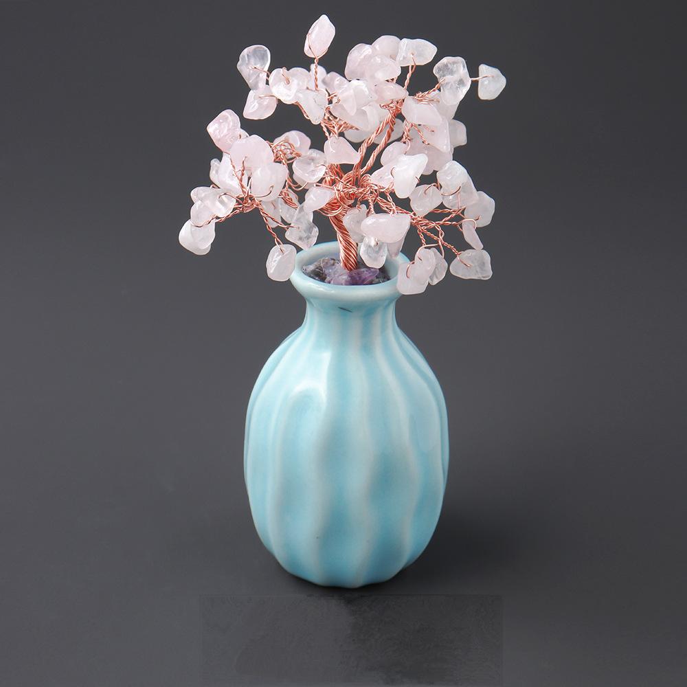 Decor Vase Chips Gem Trees GEMROCKY-Decoration-Rose Quartz-