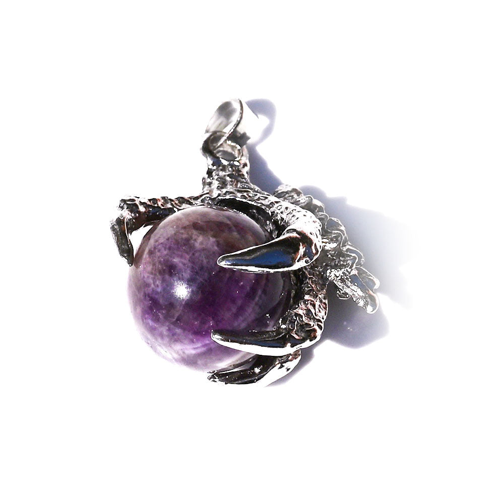 Dragon Claw Ball Pendants for Necklace GEMROCKY-Jewelry-Dream Amethyst Silver-