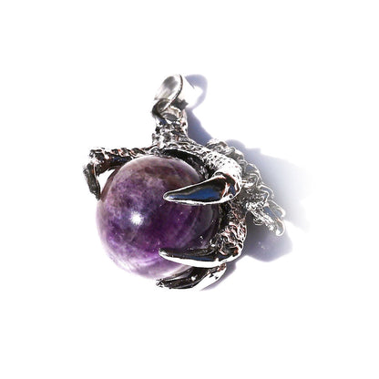 Dragon Claw Ball Pendants for Necklace GEMROCKY-Jewelry-Dream Amethyst Silver-