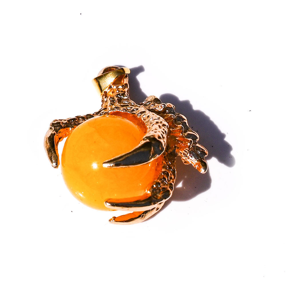 Dragon Claw Ball Pendants for Necklace GEMROCKY-Jewelry-Yellow Agate Golden-