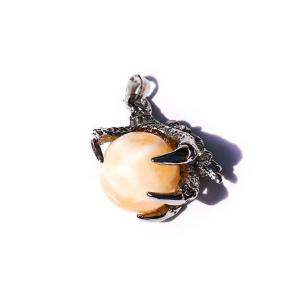 Dragon Claw Ball Pendants for Necklace GEMROCKY-Jewelry-Yellow Jade Silver-