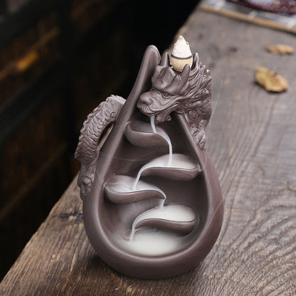 Dragon Waterfall Carving Backflow Incense Burner Home Decor Ornaments GEMROCKY-Psychic-