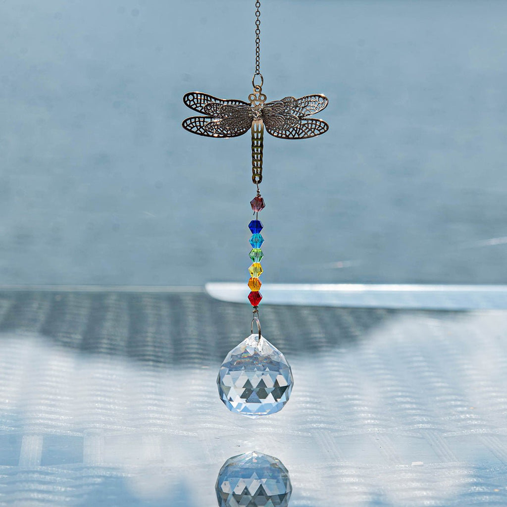 Dragonfly 7 Chakra Suncatcher Ornaments GEMROCKY-Decoration-