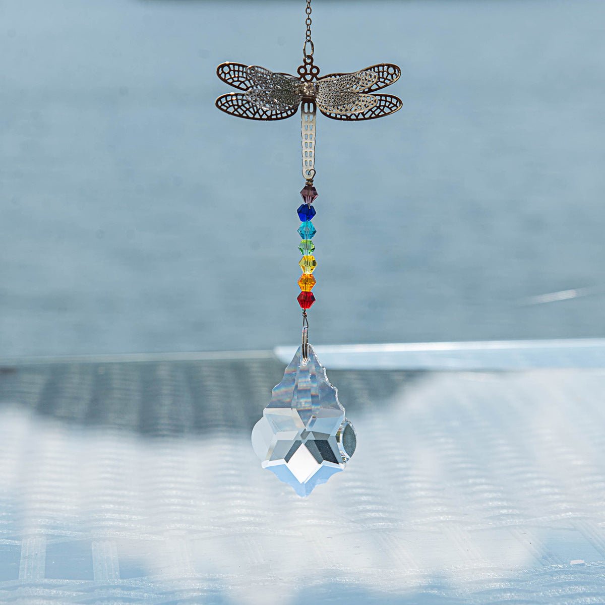 Dragonfly 7 Chakra Suncatcher Ornaments GEMROCKY-Decoration-