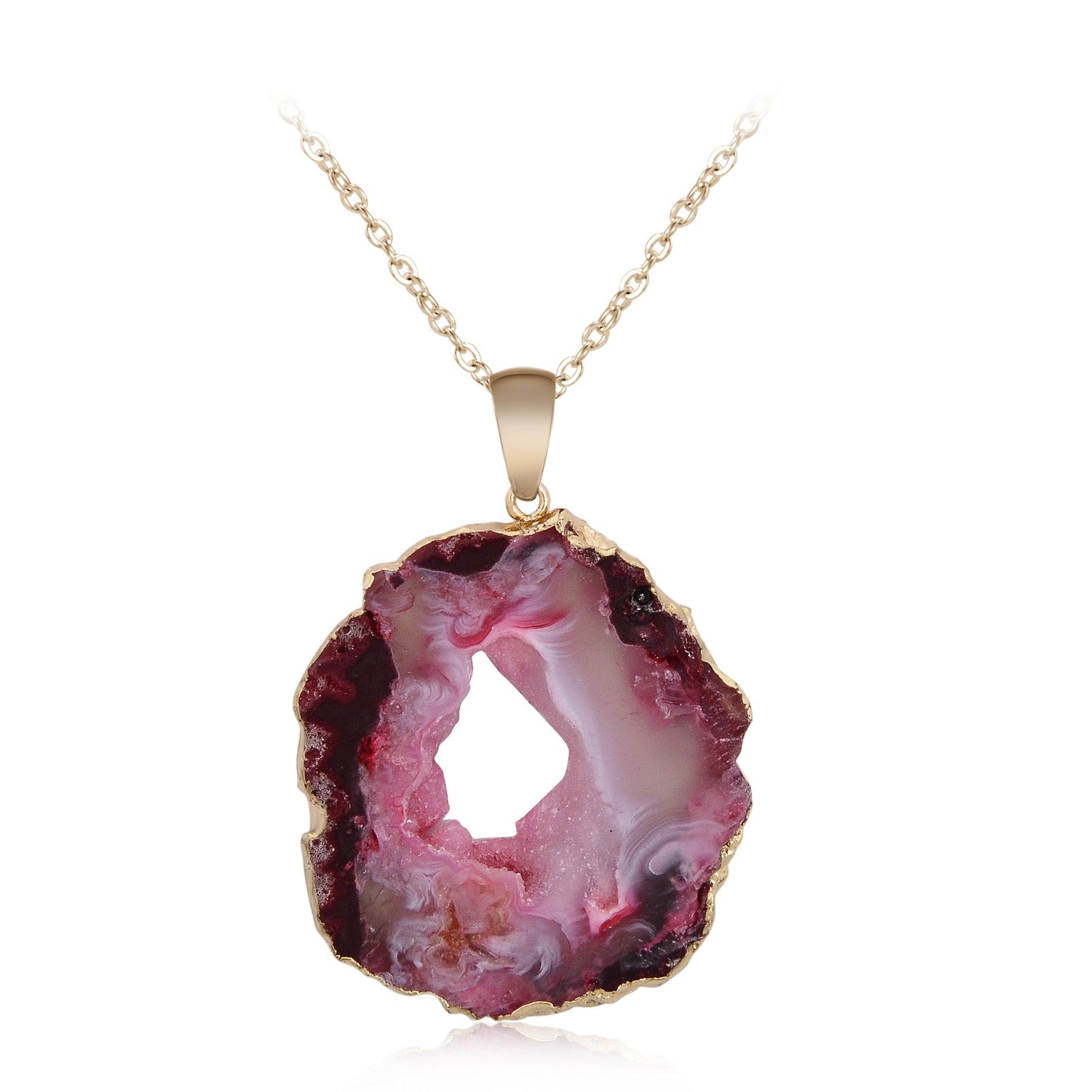 Druzy Agate Slice Gilt Edge Pendants for Necklace GEMROCKY-Jewelry-