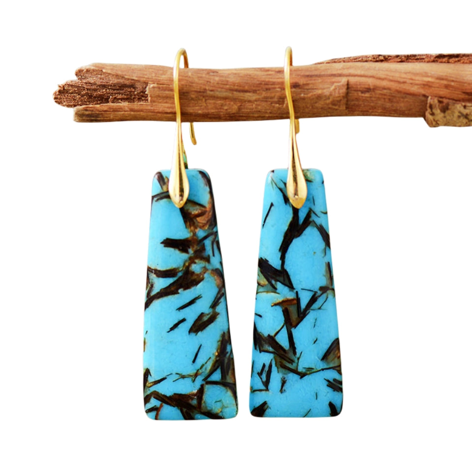 Emperor Stone Bohemian Geometry Eardrop Earrings GEMROCKY-Jewelry-Blue-