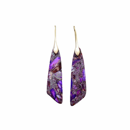 Emperor Stone Bohemian Geometry Eardrop Earrings GEMROCKY-Jewelry-Purple Golden-