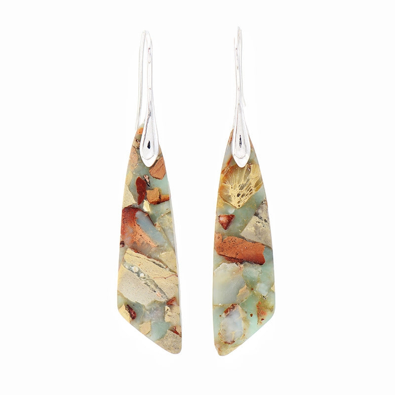 Emperor Stone Bohemian Geometry Eardrop Earrings GEMROCKY-Jewelry-Shoushan Silver-