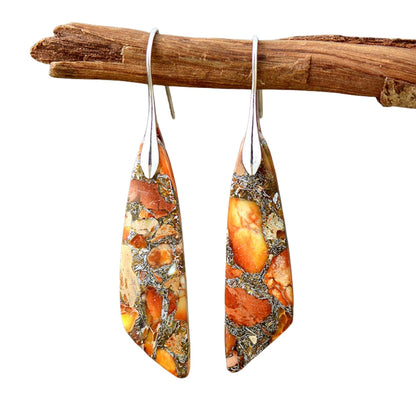 Emperor Stone Bohemian Geometry Eardrop Earrings GEMROCKY-Jewelry-Yellow Silver-