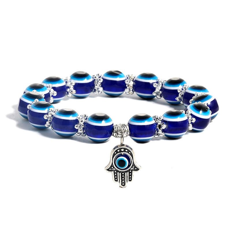 Evil Eye Bead Bracelets with Eye Plam GEMROCKY-Bracelets-10mm normal clip-