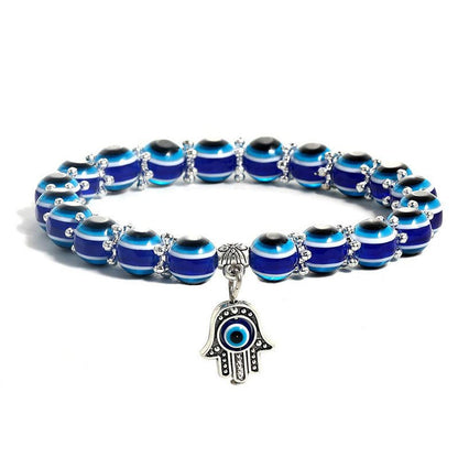 Evil Eye Bead Bracelets with Eye Plam GEMROCKY-Bracelets-8mm normal clip-