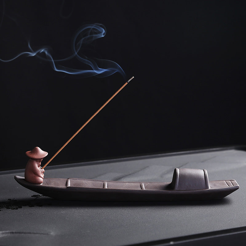 Fishing Fisherman Stick Incense Burner Tray Home Decor Ornaments GEMROCKY-Psychic-