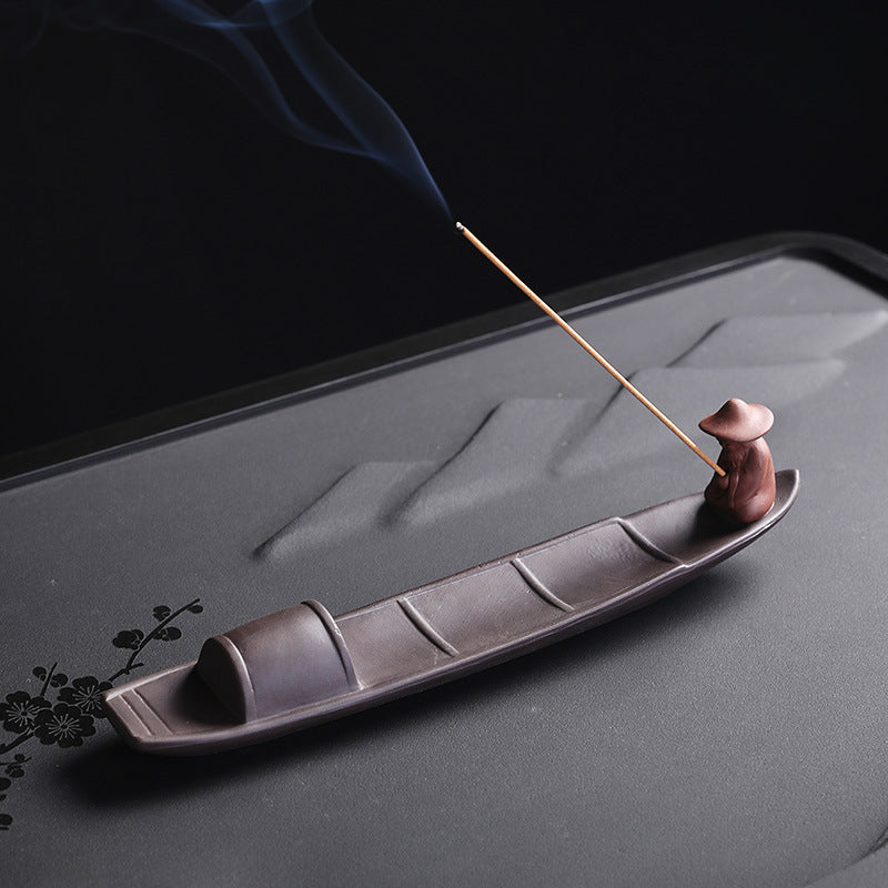 Fishing Fisherman Stick Incense Burner Tray Home Decor Ornaments GEMROCKY-Psychic-