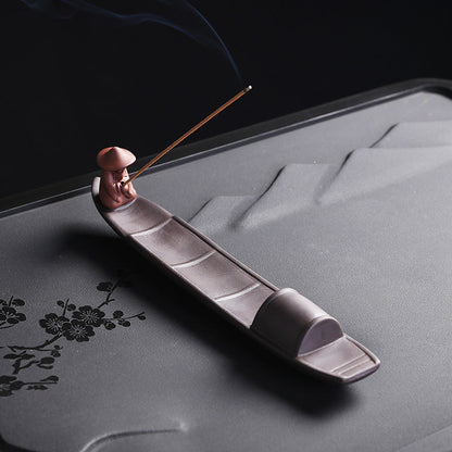 Fishing Fisherman Stick Incense Burner Tray Home Decor Ornaments GEMROCKY-Psychic-