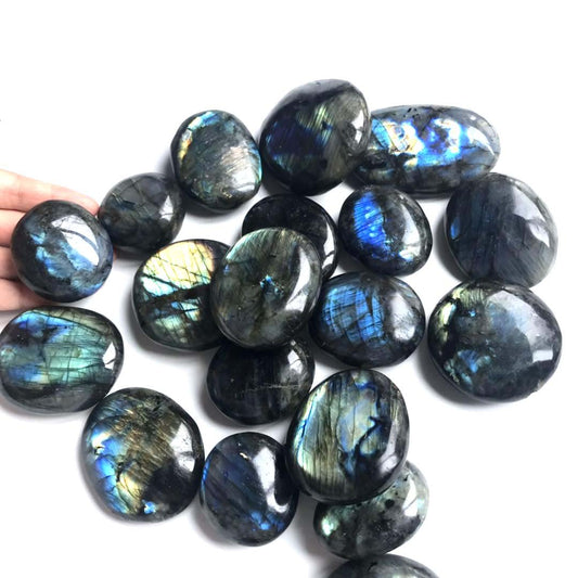 Flashy Labradorite Palm Stones GEMROCKY-Carvings-