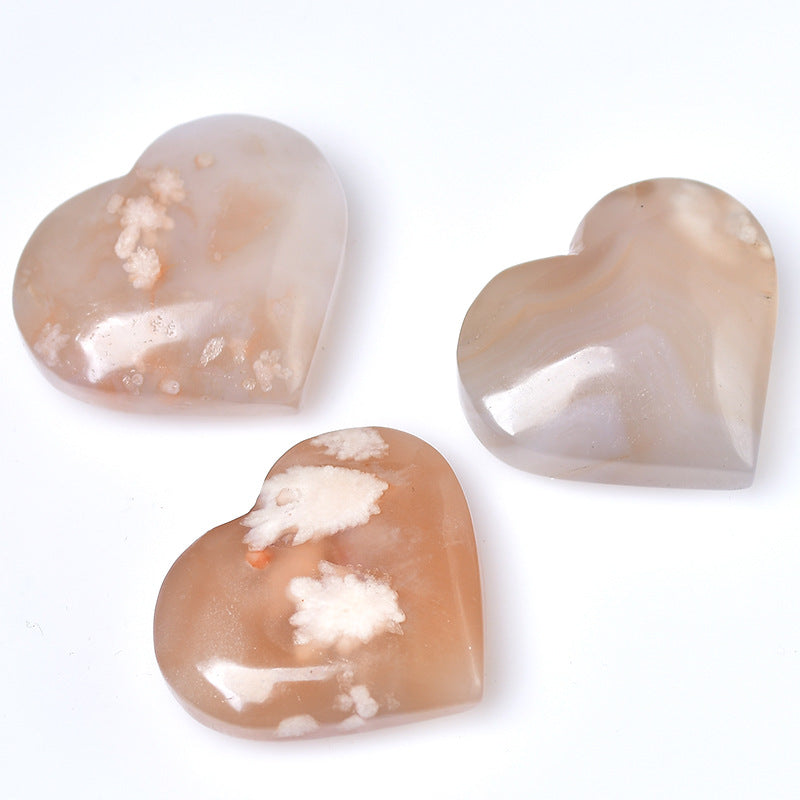 Flower Agate Hearts GEMROCKY-Carvings-